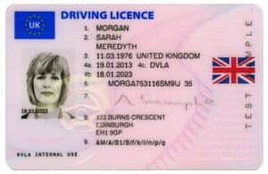 sample driving license from gov.uk
