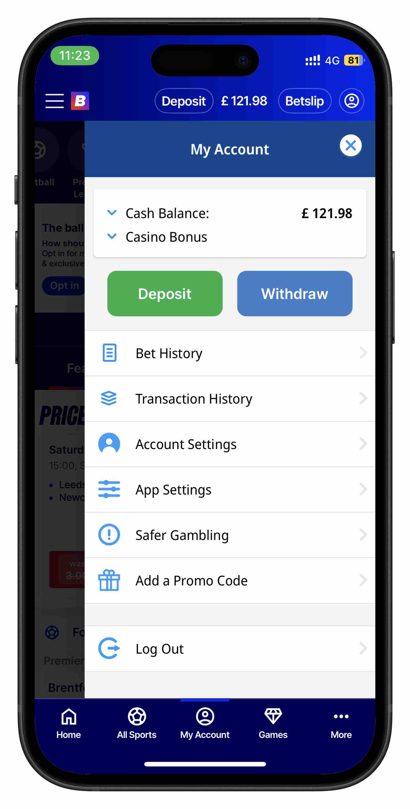 betfred app account