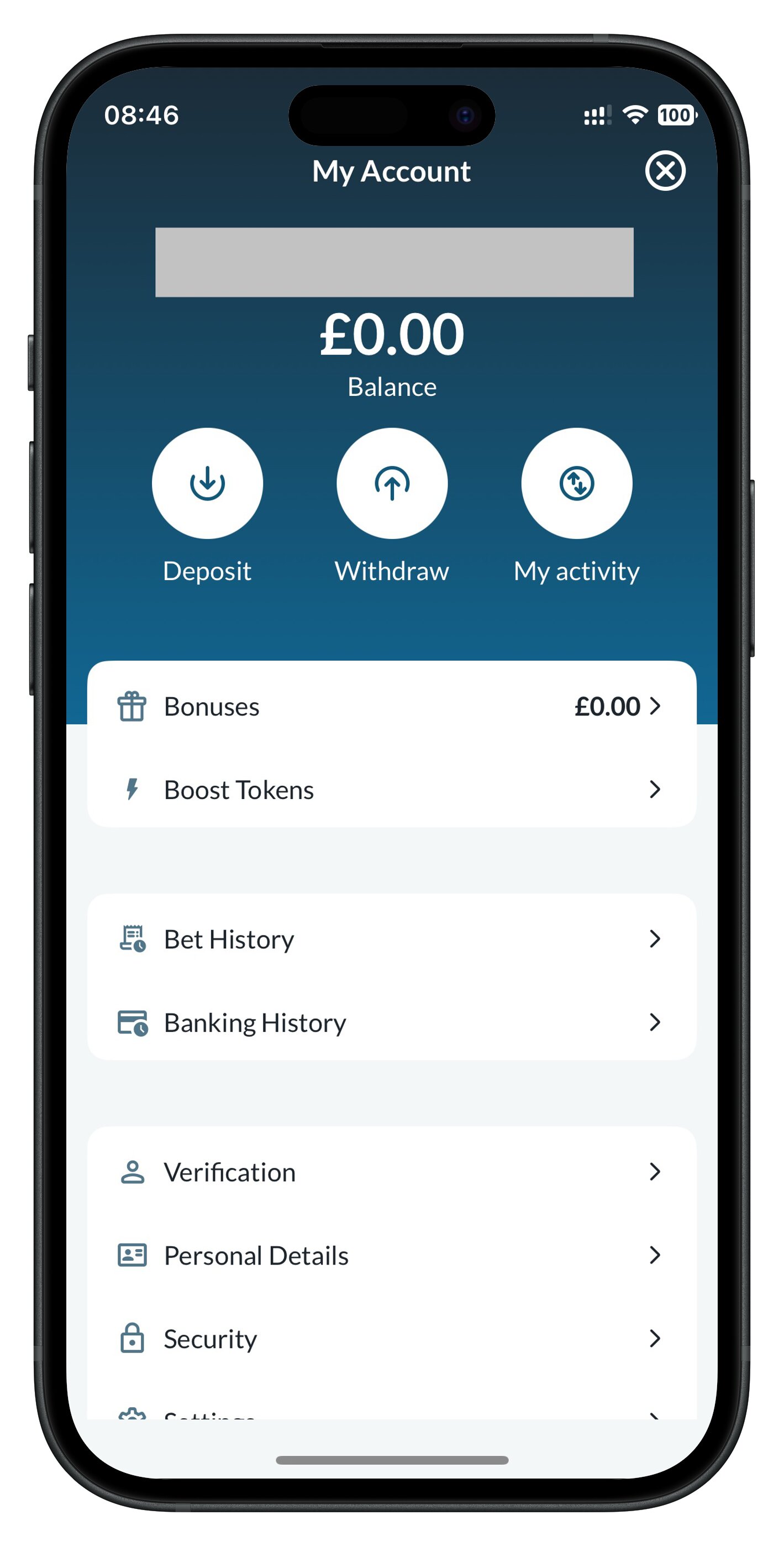 betvictor app account page