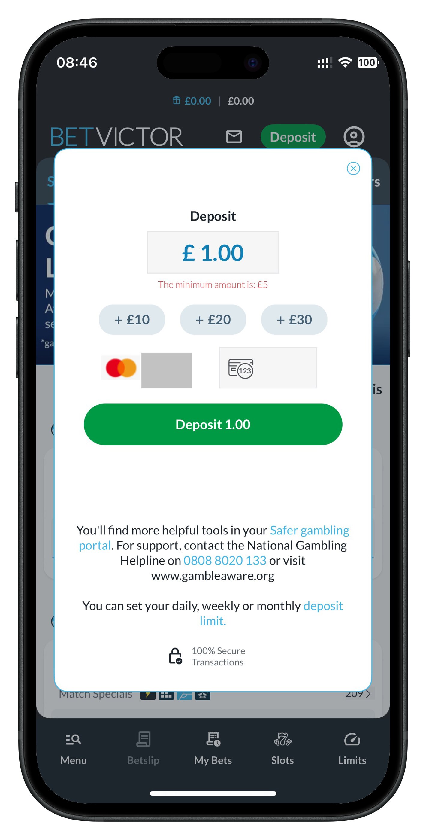 betvictor app deposit