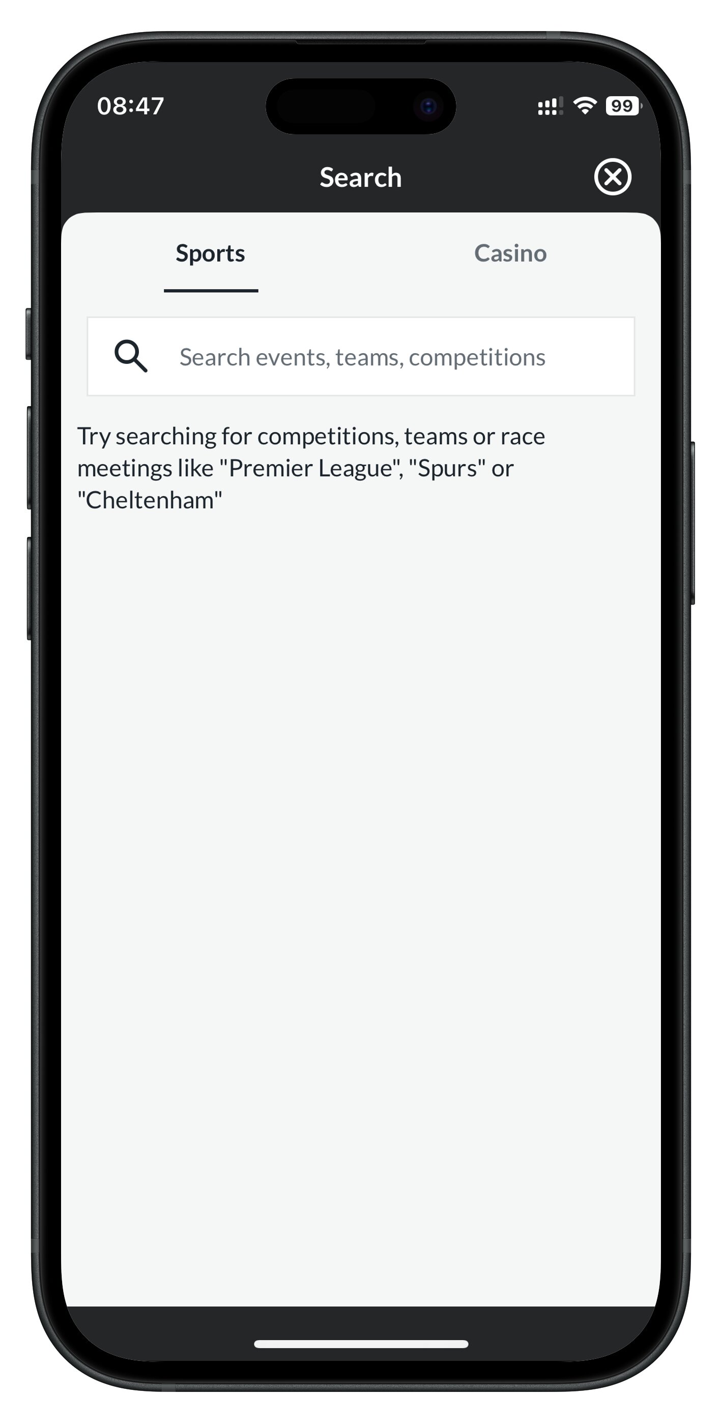 betvictor app search bar
