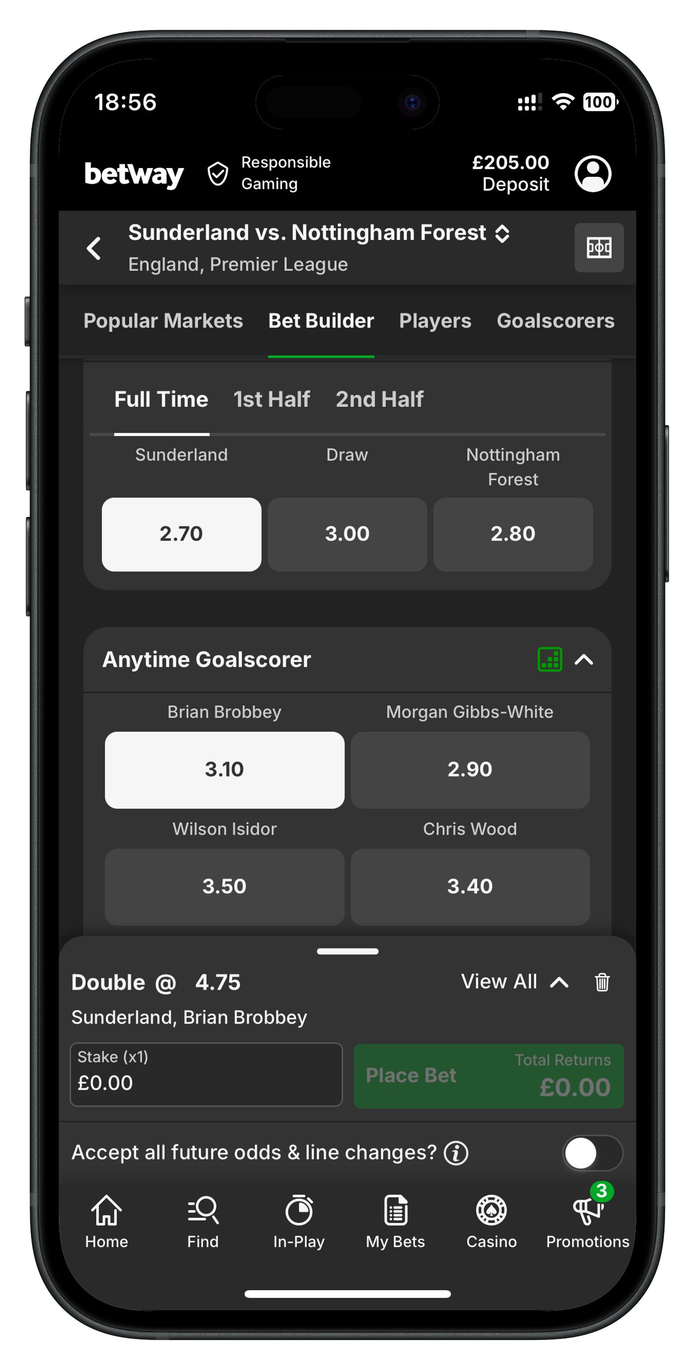 betway app bet builder betslip