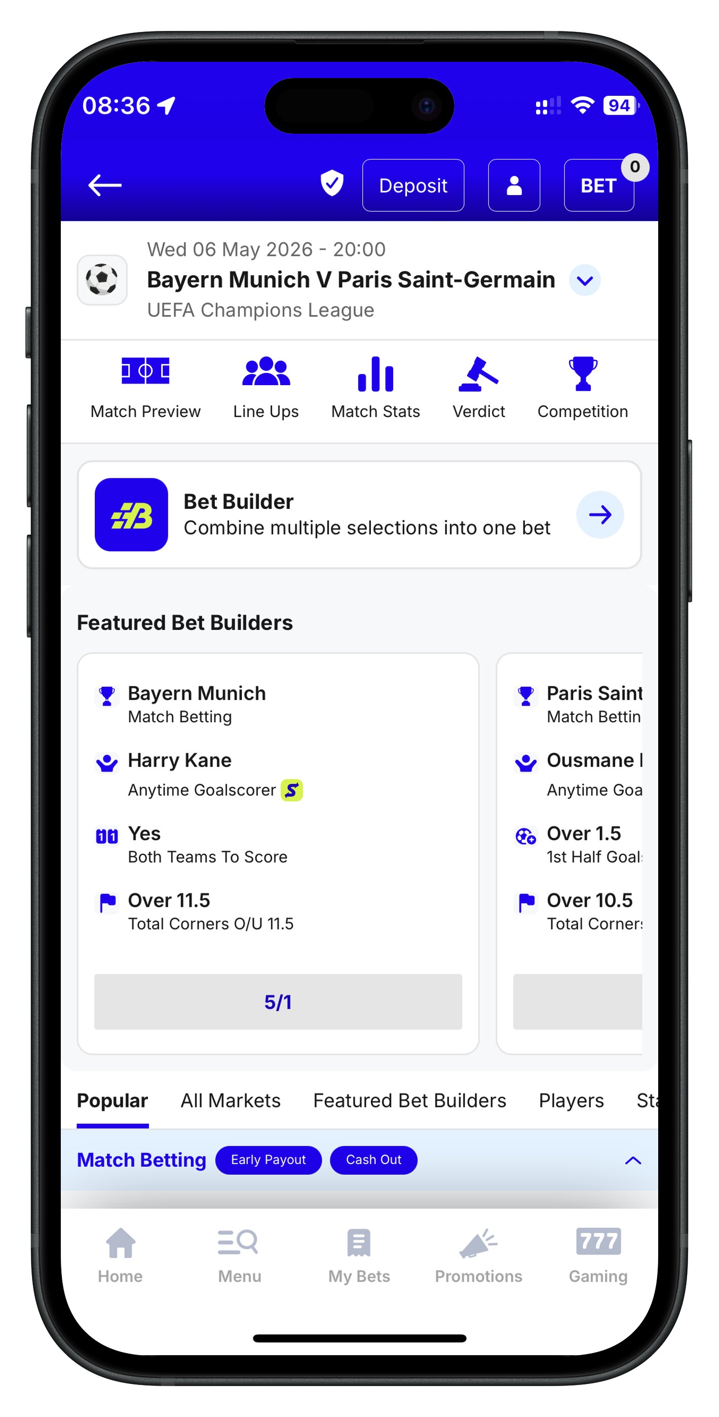 boylesports app event page