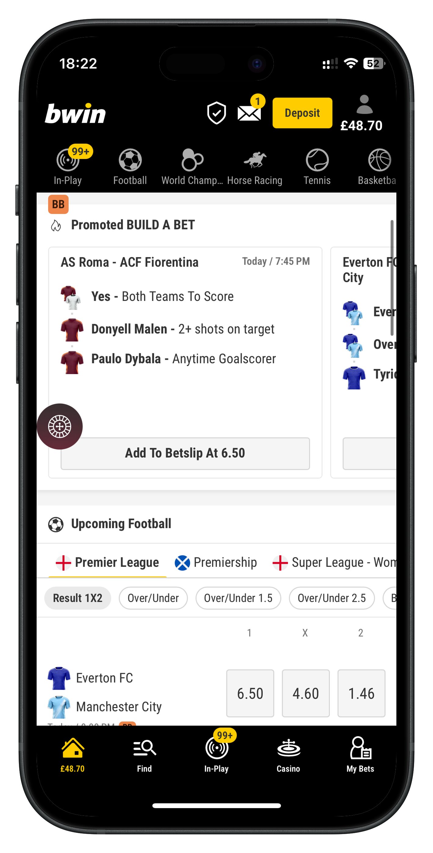 bwin app popular bet builders and upcoming events