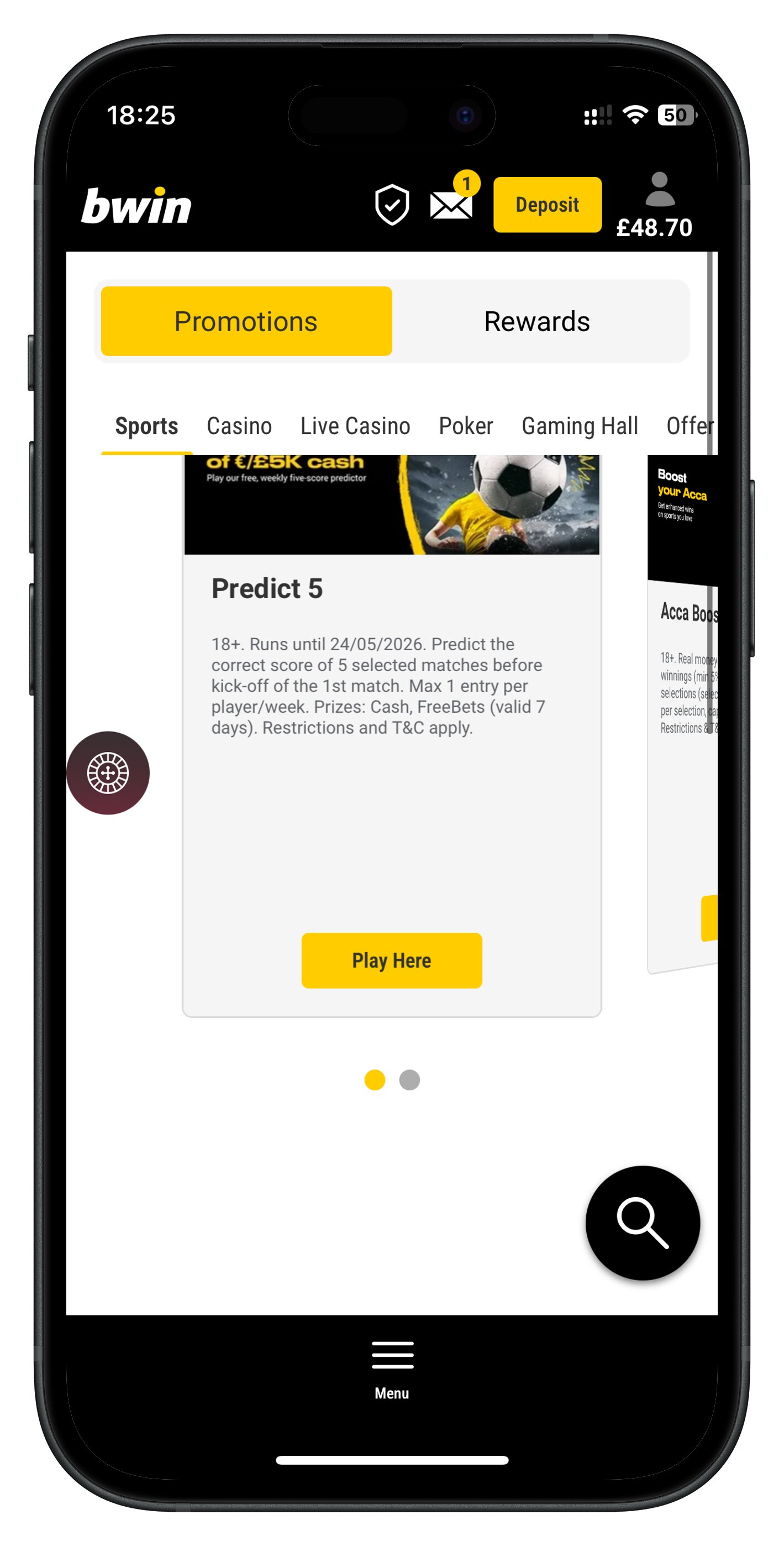 bwin app promotions page