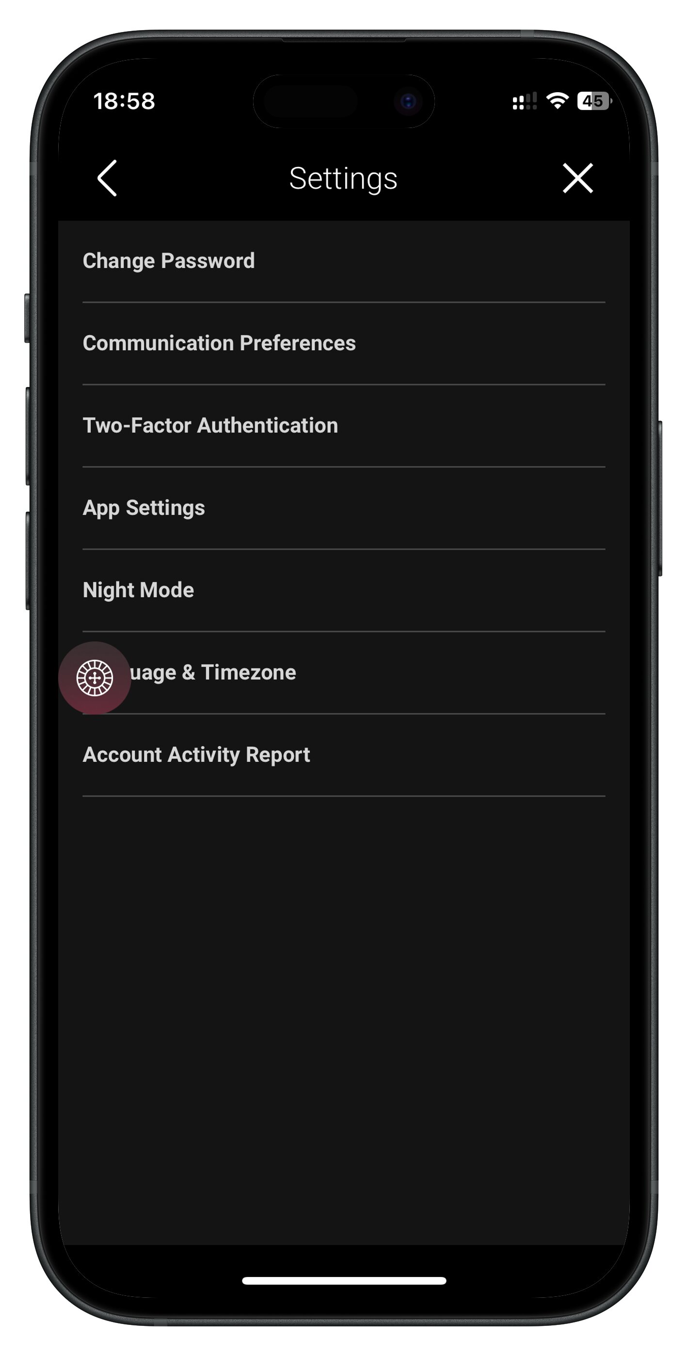 bwin app settings