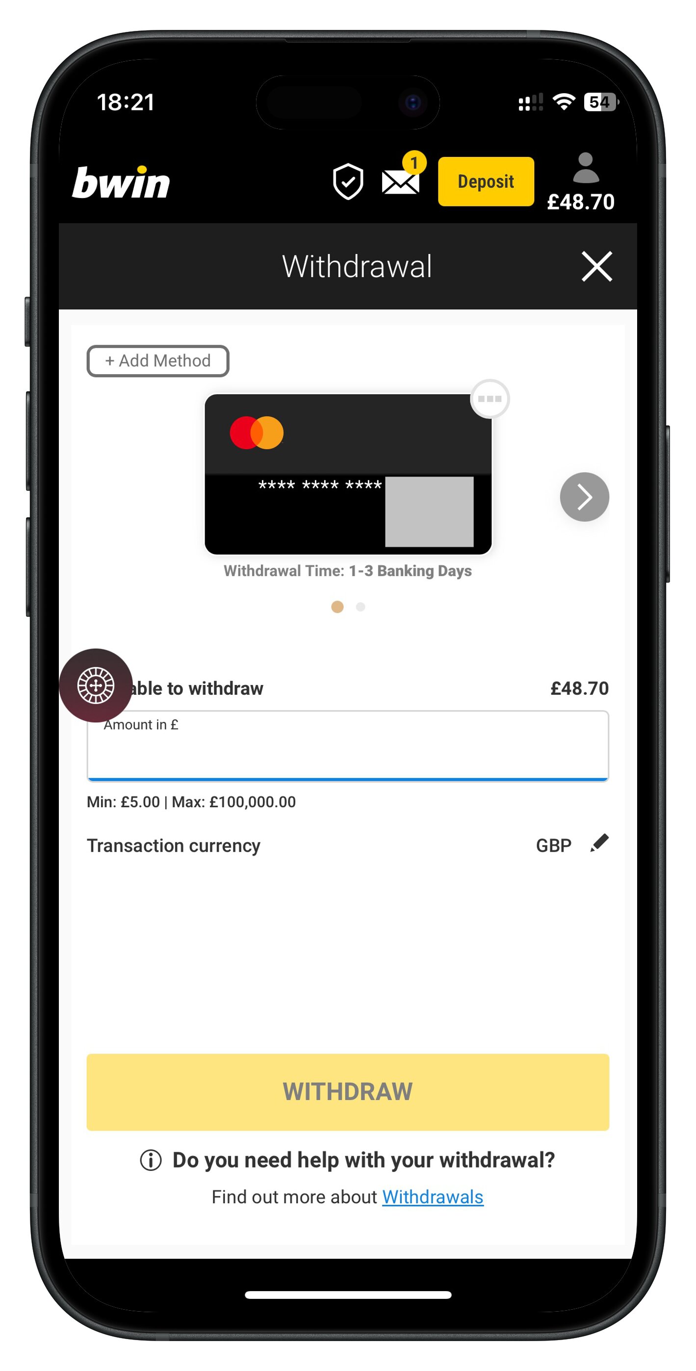 bwin app withdraw