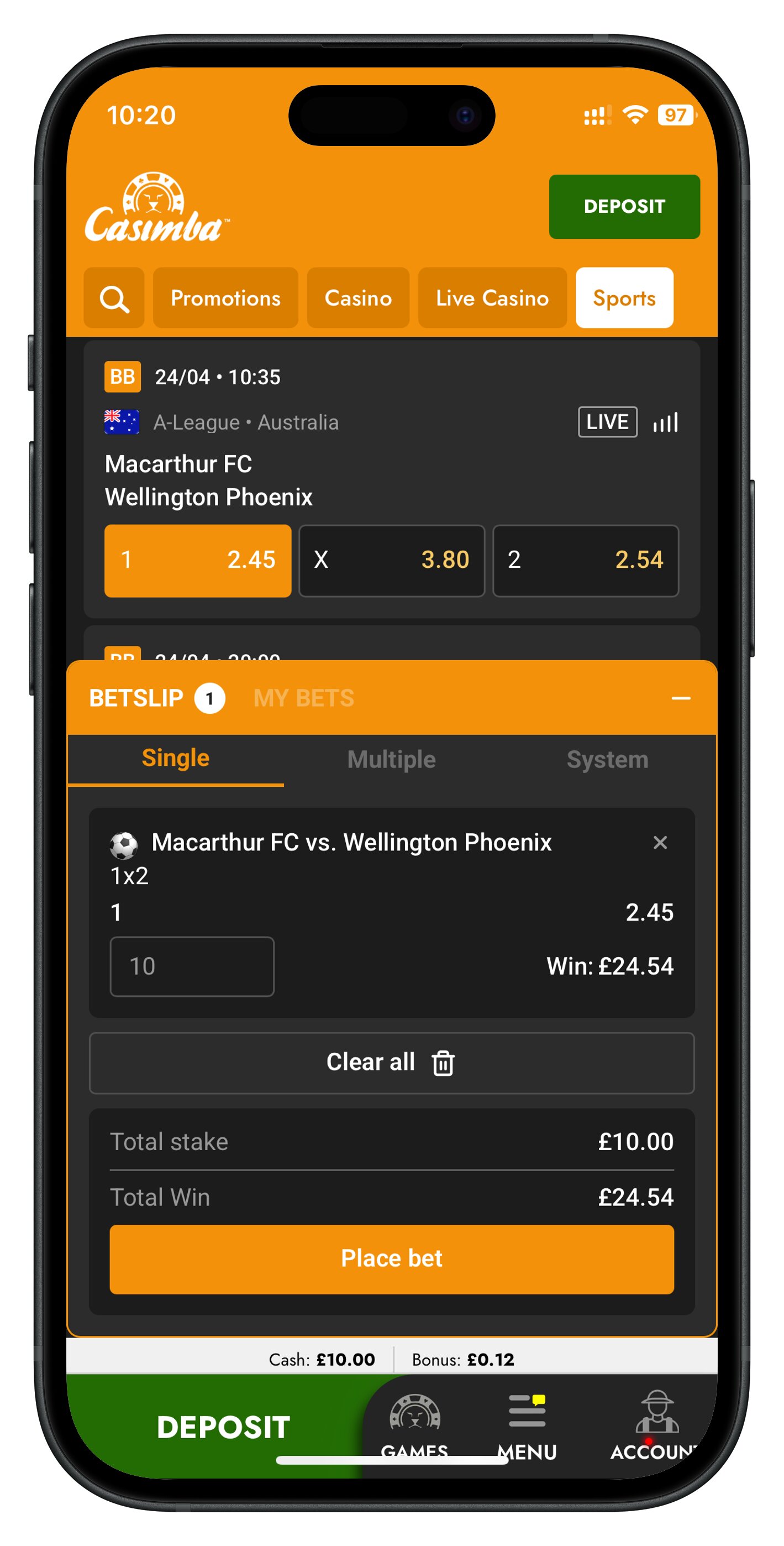 casimba app bet