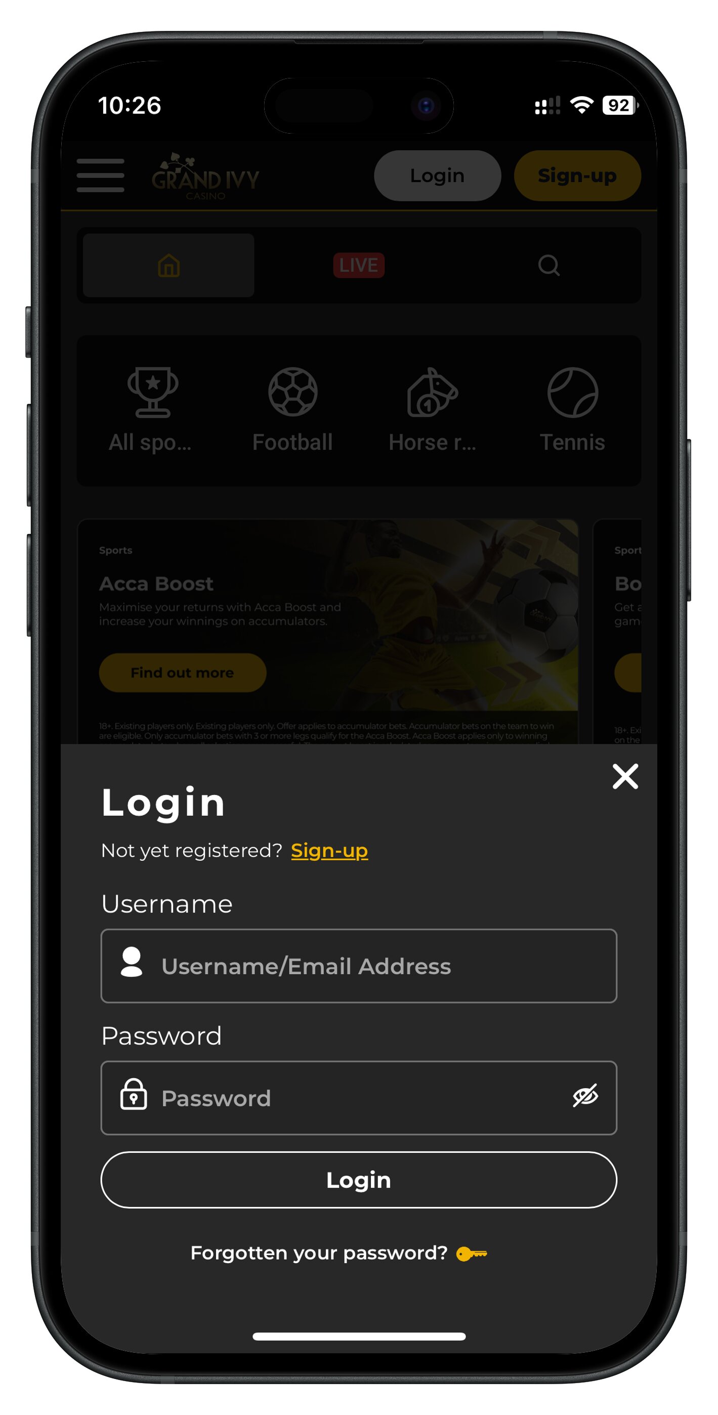 grandivy app login page