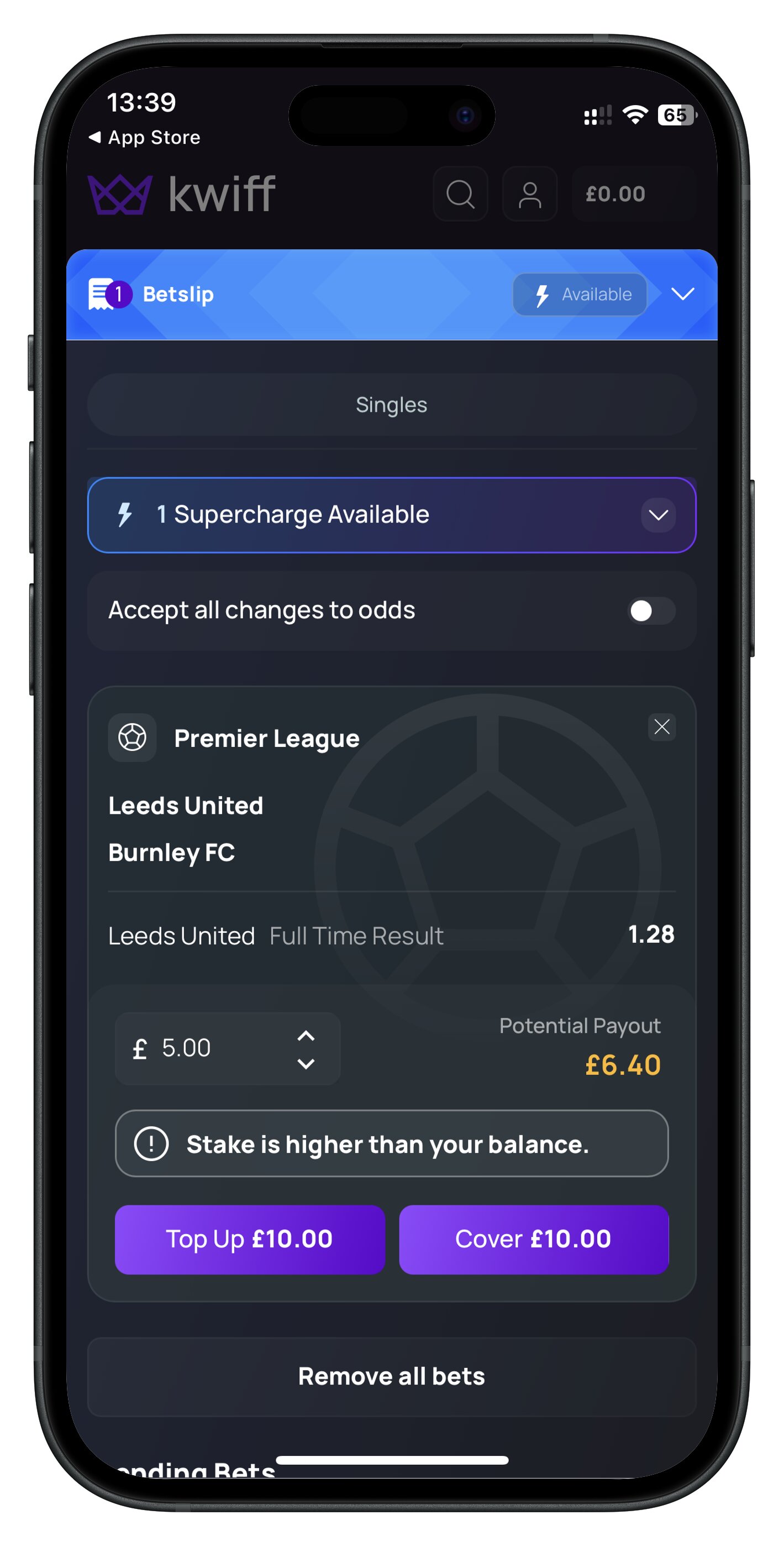 kwiff app betslip