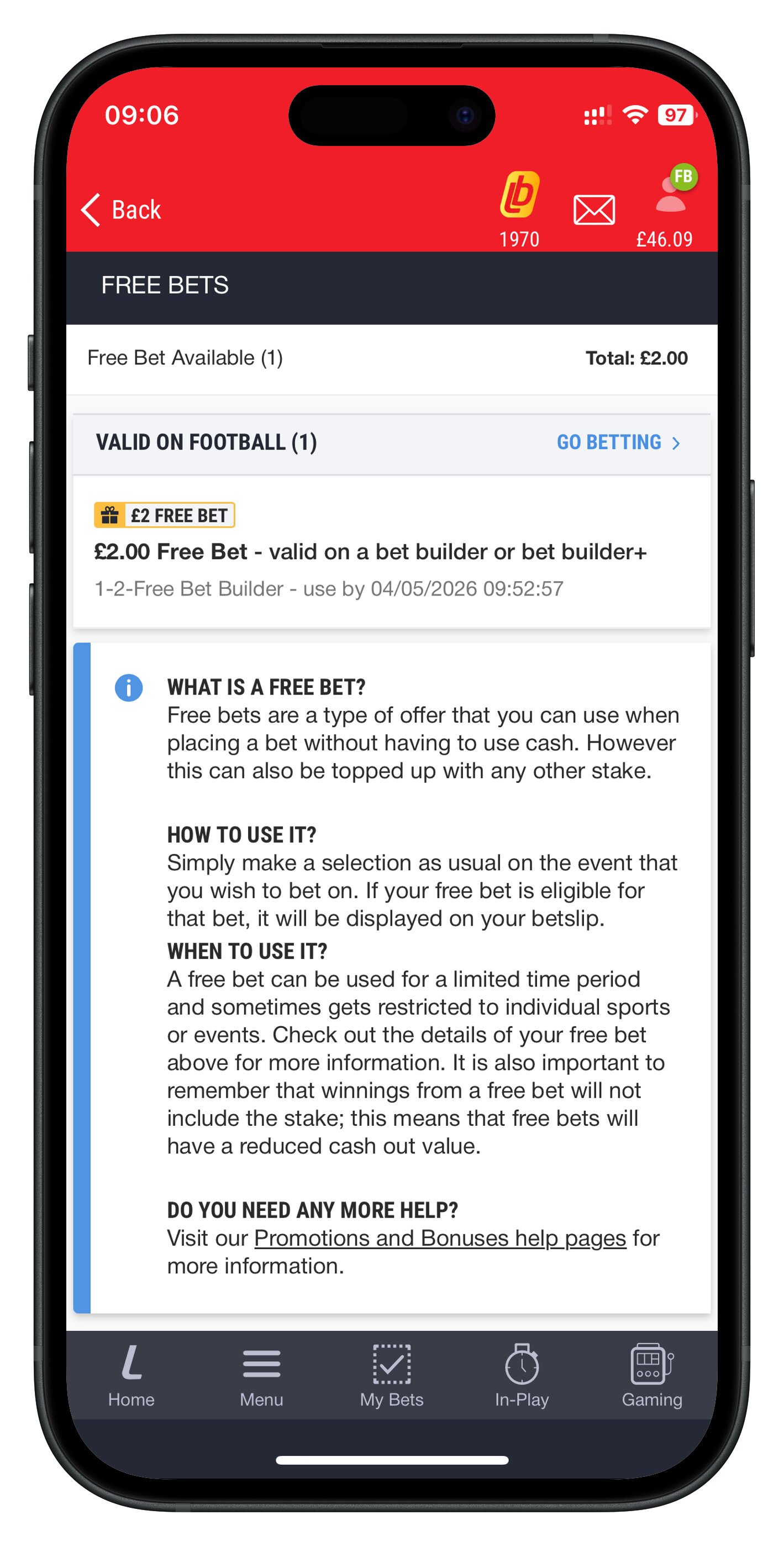 ladbrokes app free bet page