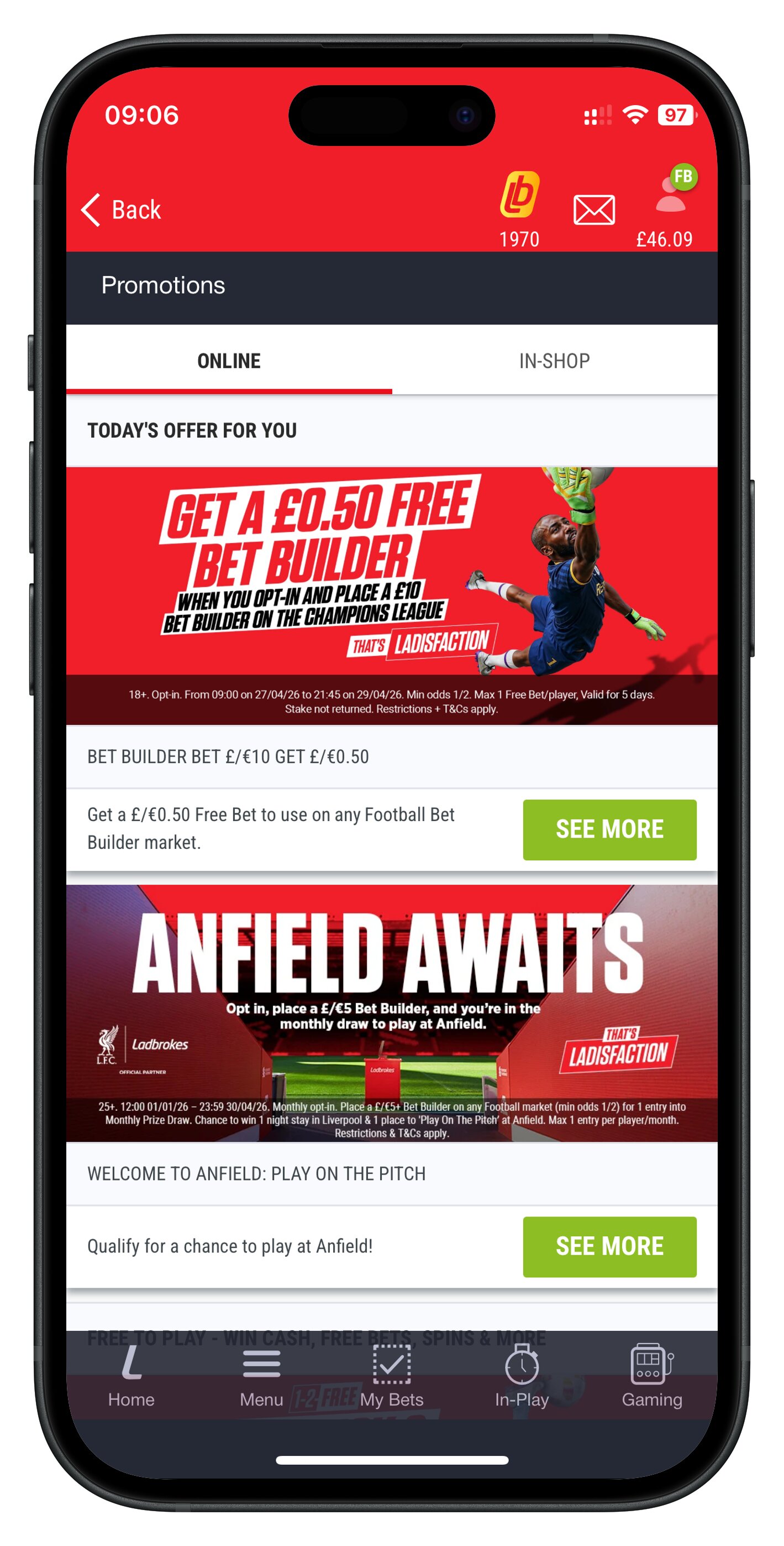 ladbrokes app promotions