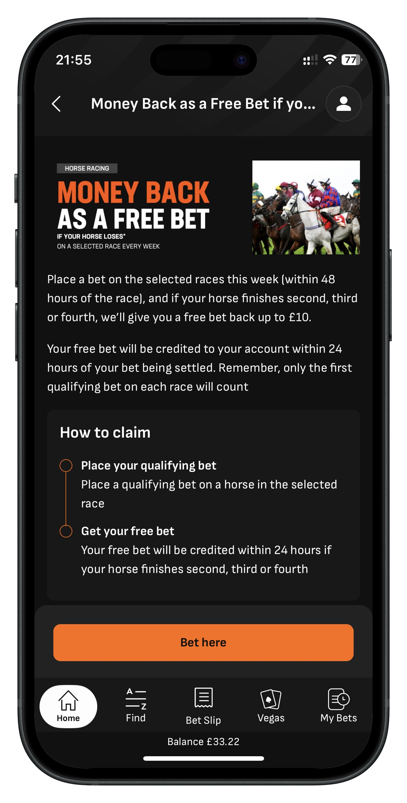 livescorebet app horse promo