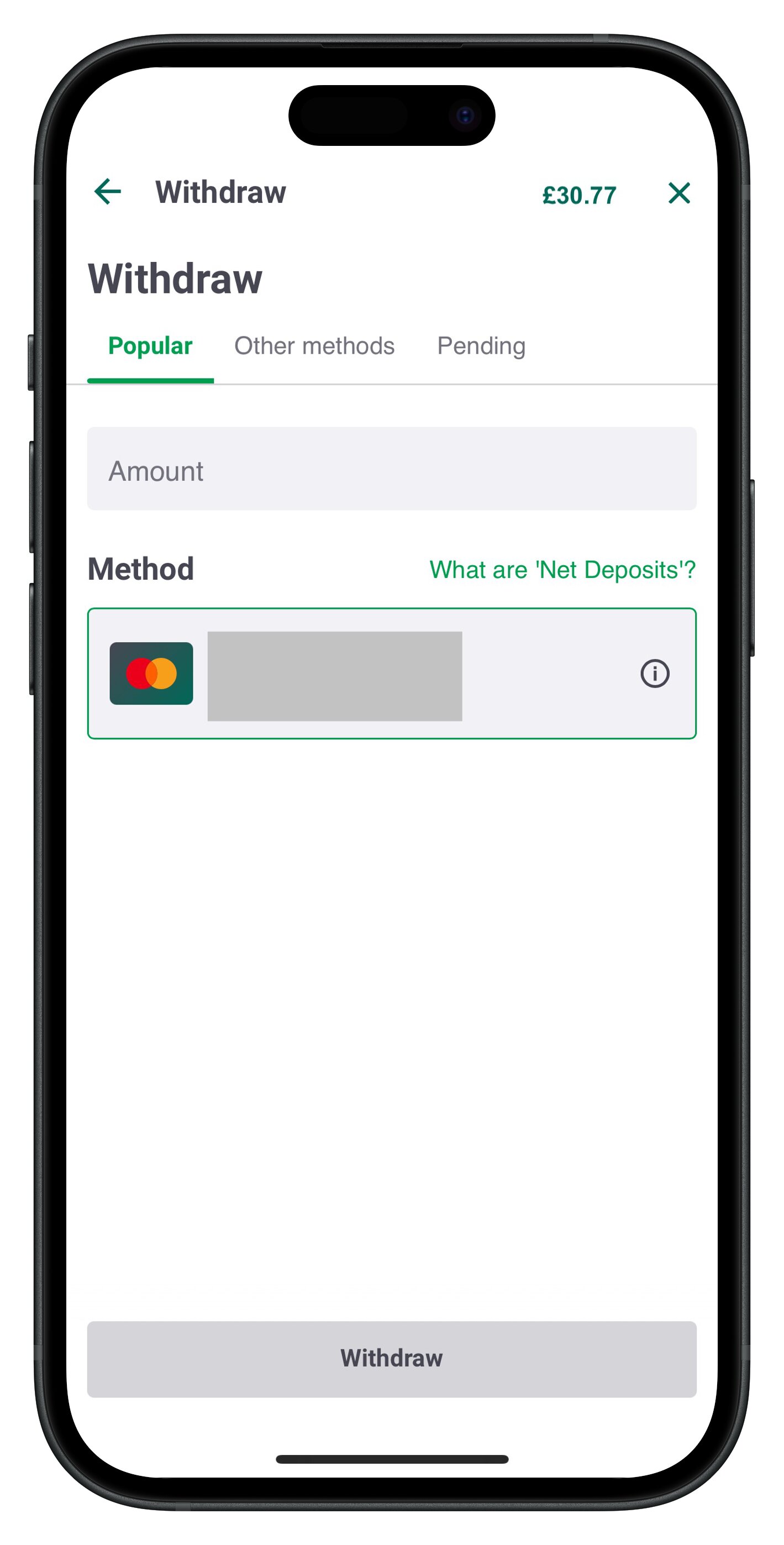 paddypower app withdraw