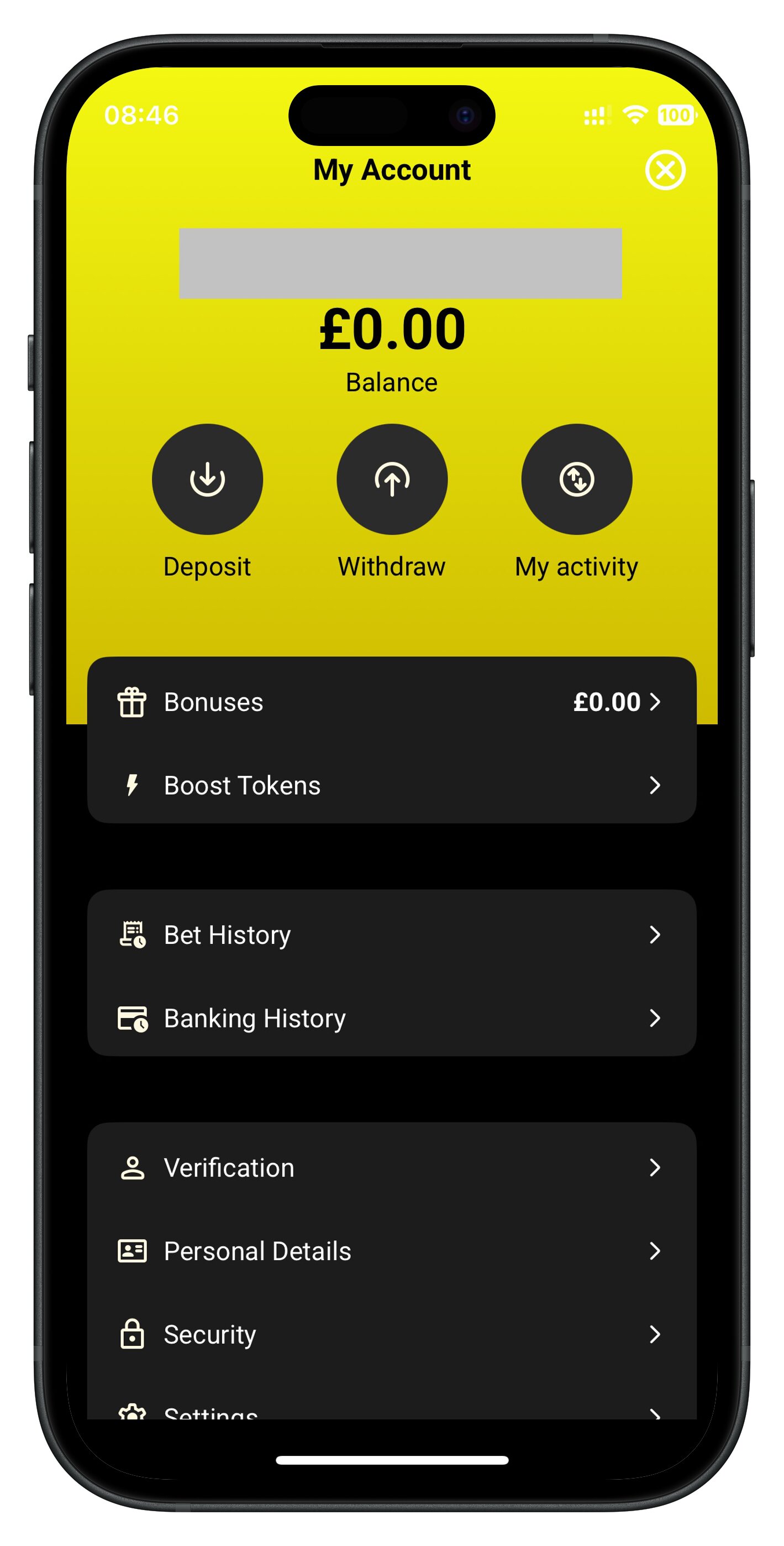 parimatch app account page