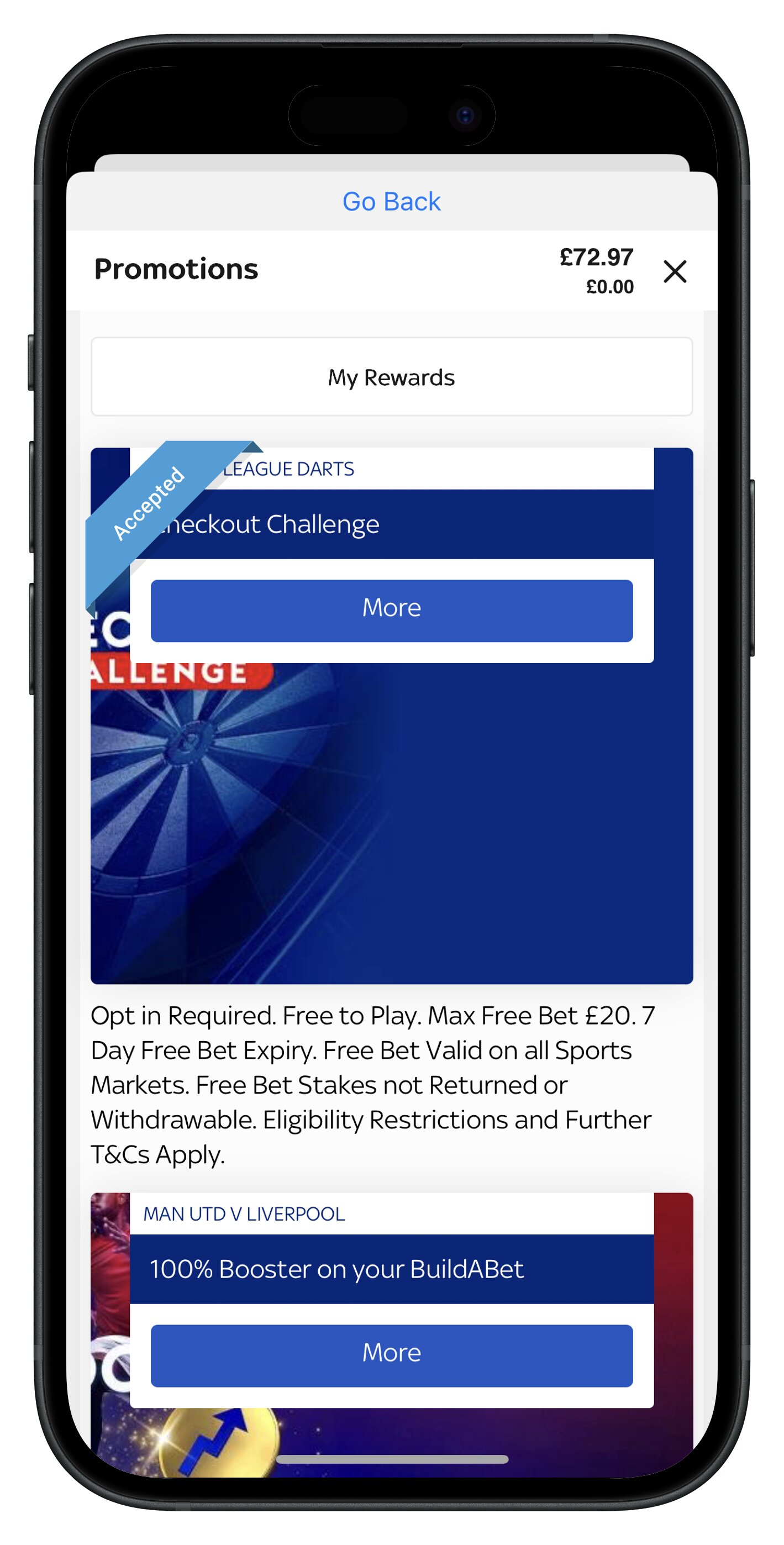 skybet app promotions page