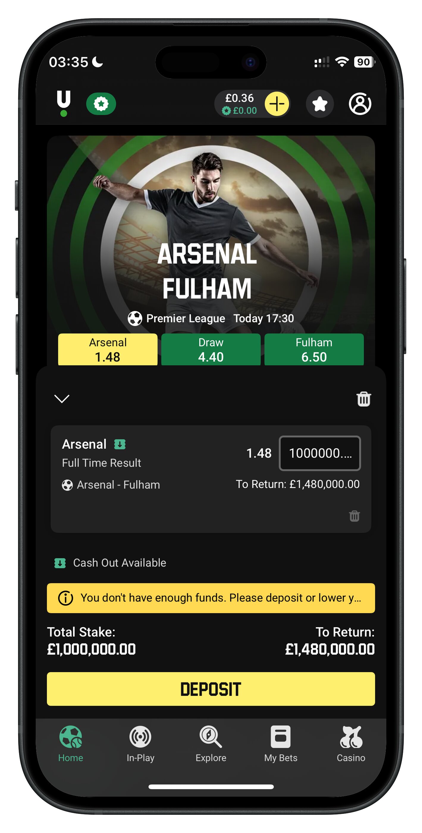 unibet app maximum stake