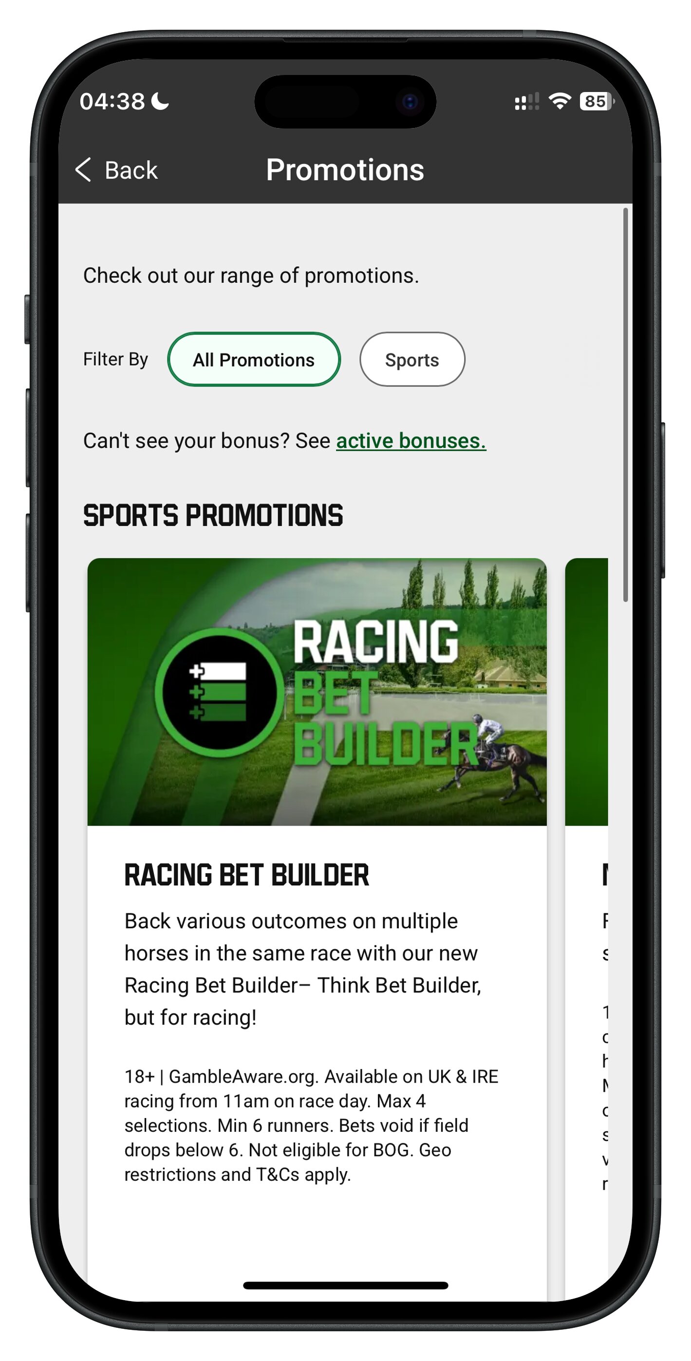 unibet app promotions page