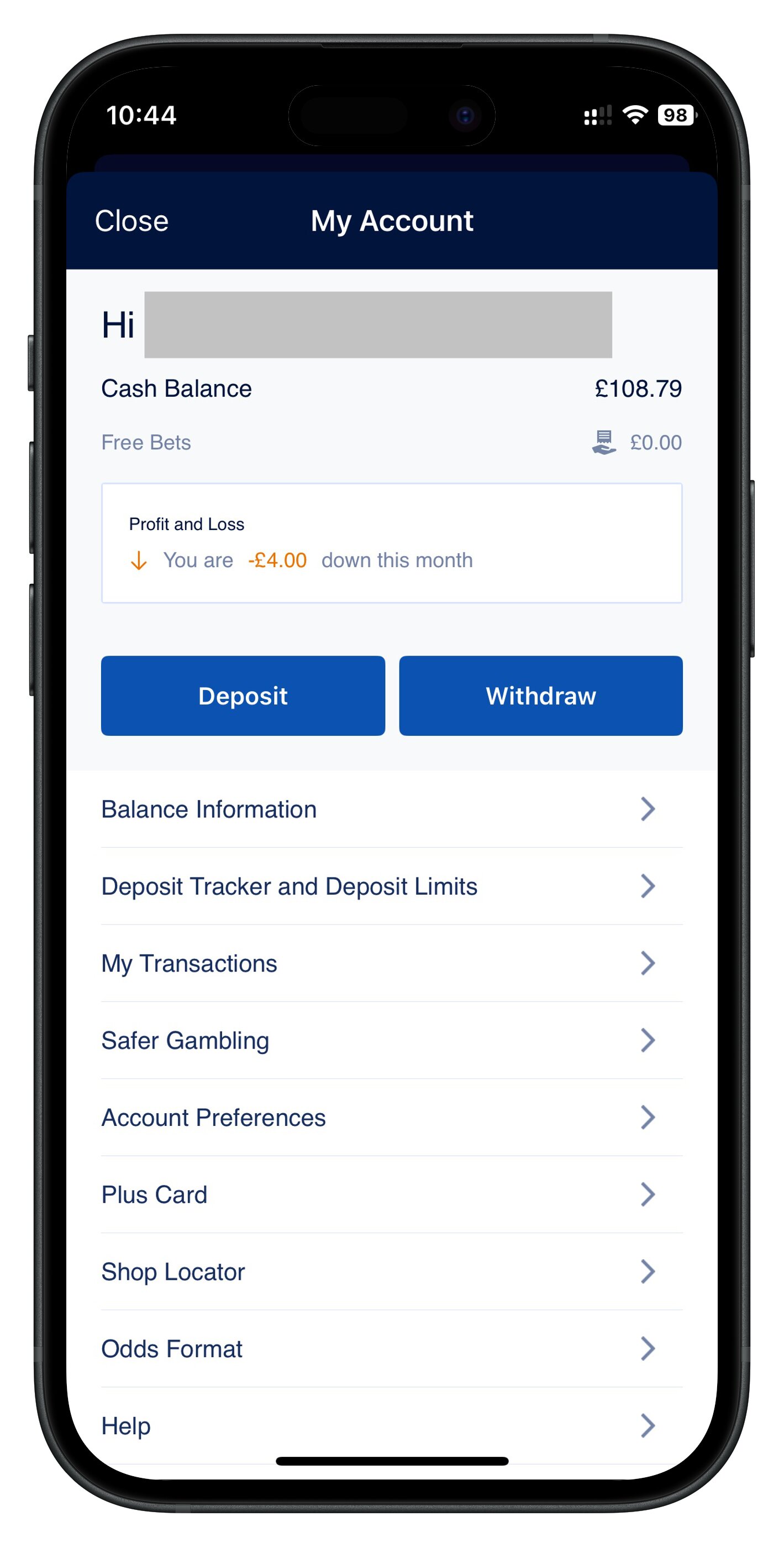 williamhill app account page